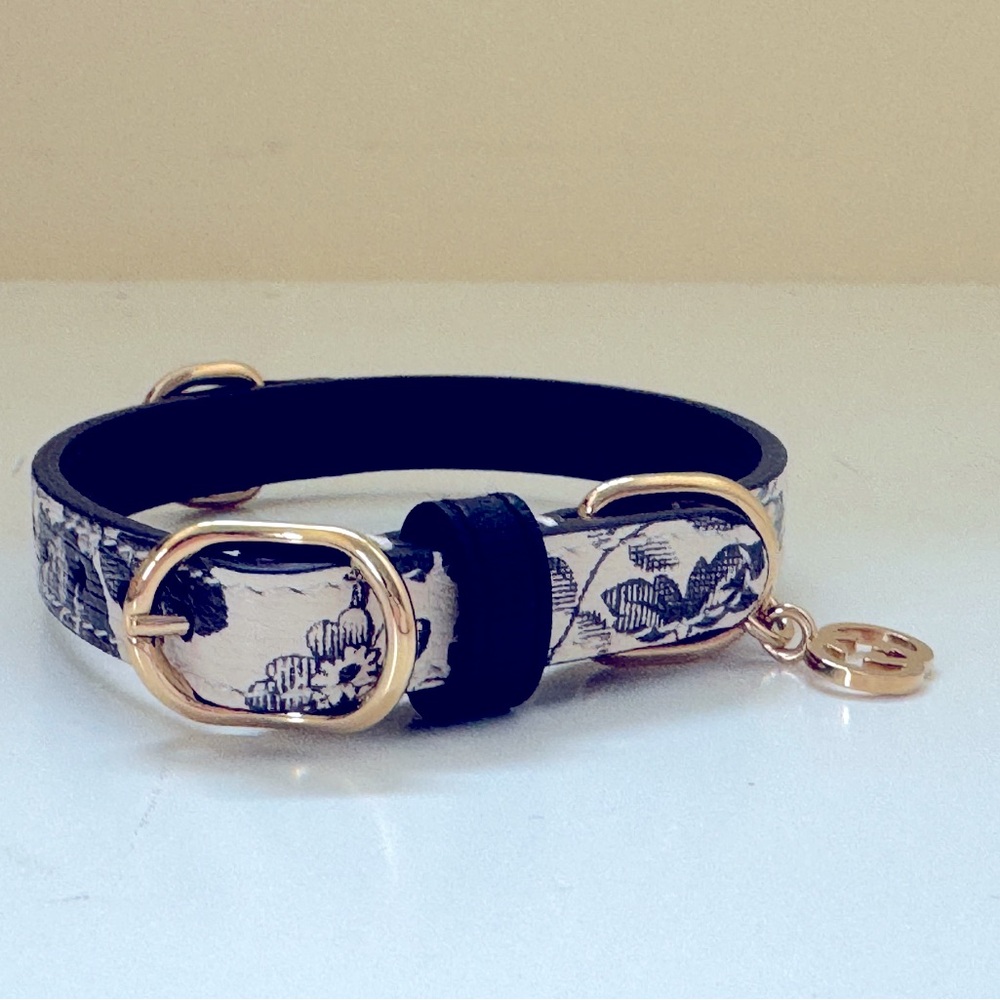 GUCCI black + ivory Demetra Pet Collar-size XS-never worn*like new